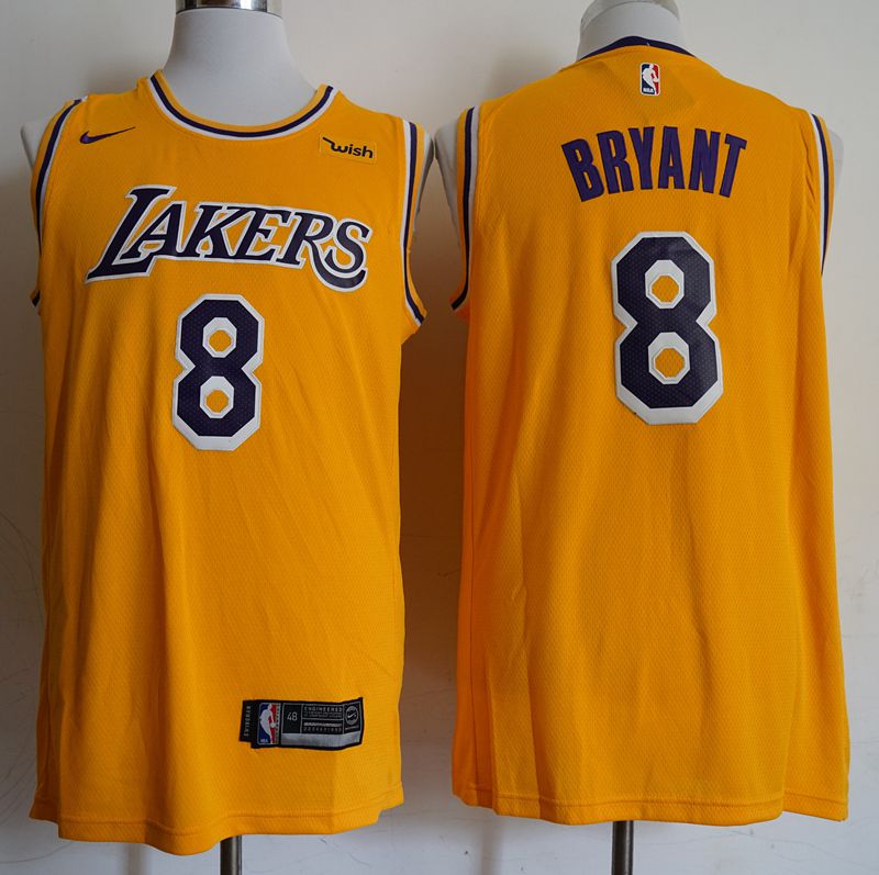 Men Los Angeles Lakers #8 Bryant Yellow Game Nike NBA Jerseys->los angeles lakers->NBA Jersey